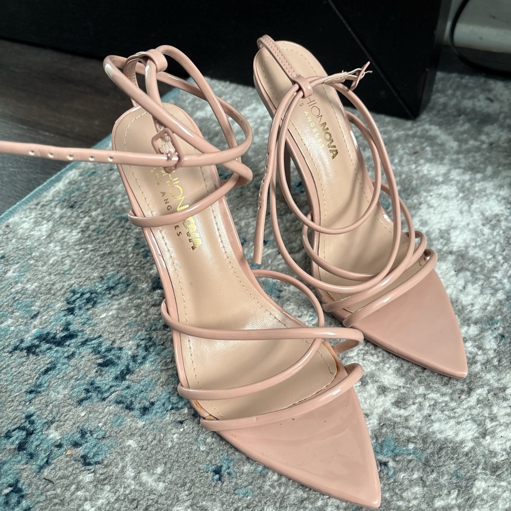 Fashion Nova Blush Strappy Heels